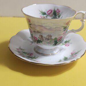 Royal Albert Bone China Gainsborough Shape Cup & Saucer Set "Road to the Isles"